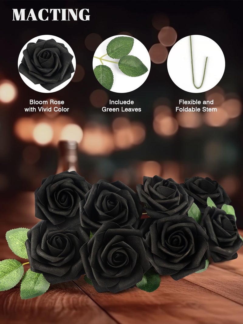 MACTING 30PCS Artificial Rose Flowers Real Touch Fake Flowers with Stem Foam Roses for DIY Wedding Bouquet Table Centerpieces Party Baby Shower Spring Home Mothers Day Decoration(Light Rainbow - Image 5